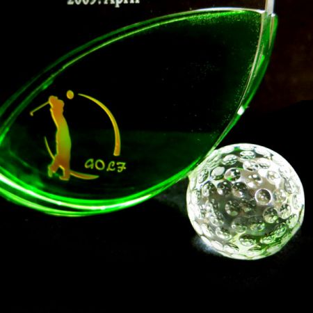 trofeo de cristal de fútbol