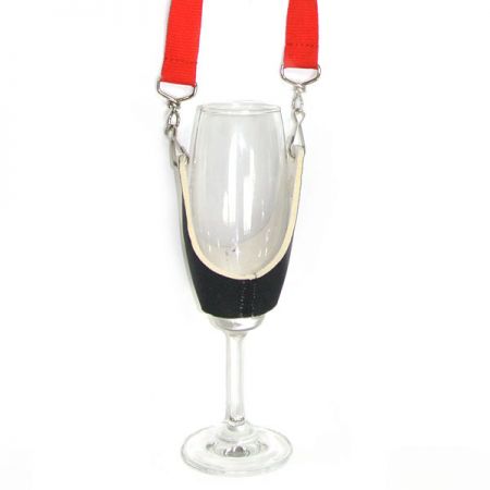 Wine glass necklace - Personalized Neoprene Holder