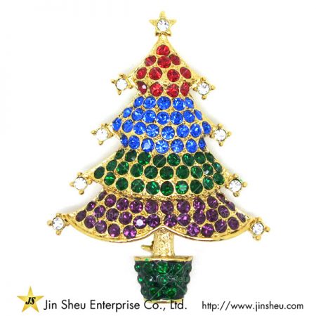 Christmas Tree Brooch - Custom Made Brooches