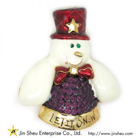 Snowman Brooches - large christmas brooches