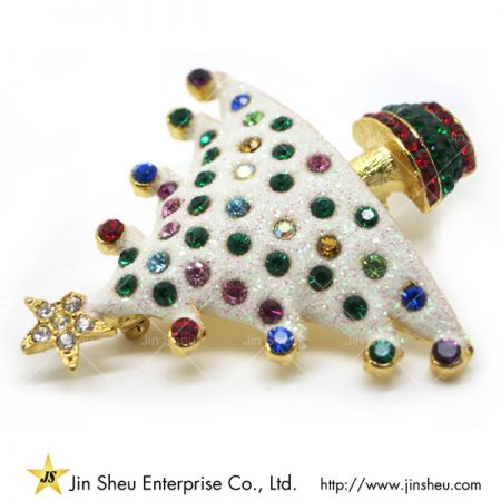 bông tai cây Giáng sinh với đá quý