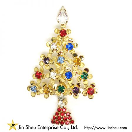 Kerstboom broche pin - Fantasie Kerstboom Broche