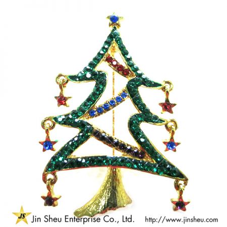 Christmas Tree Pin Brooch - Christmas Tree Pin Brooch