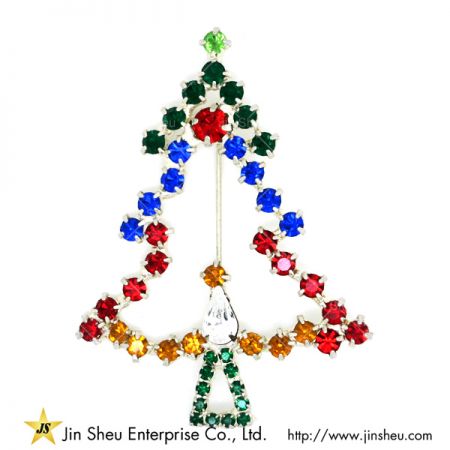 Weihnachtsbaum-Anstecknadel mit offenem Design
