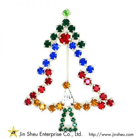 Open Design Christmas Tree Pin - christmas tree pins brooches