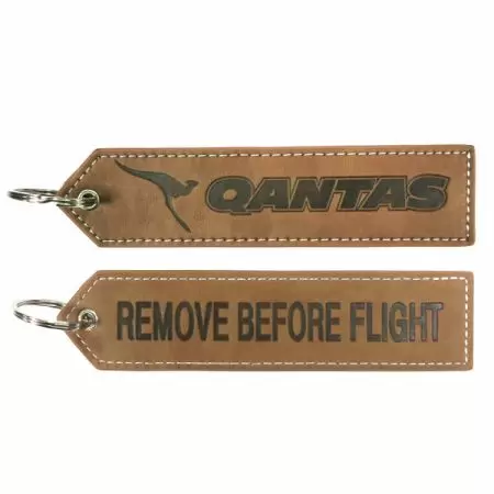 Dây đeo chìa khóa da với logo được ép nổi - Dây đeo chìa khóa da với logo được ép nổi