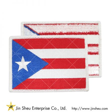 Bandera de identificación de Puerto Rico con nombre personalizado bordado