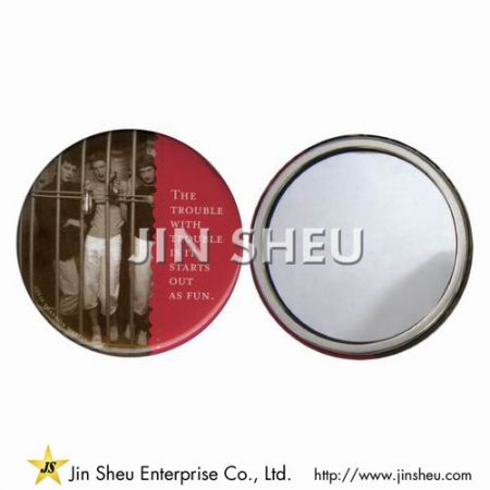 Custom Mirror Tin Badge
