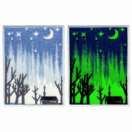 tilpassede selvlysende patches i mørket