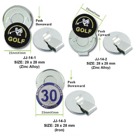 Зажим для шляпы с маркером - Зажимы для гольфа с маркером для мяча, разработанные внутри компании