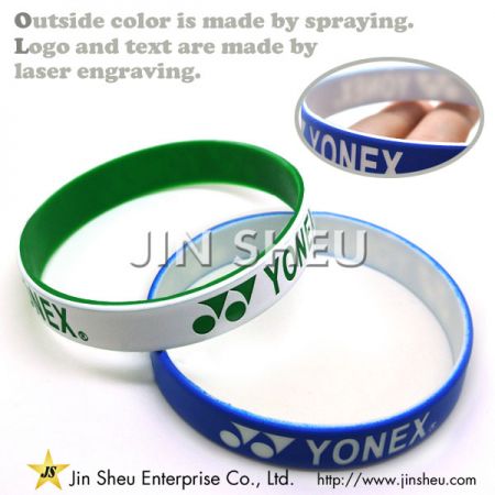 braccialetto in silicone personalizzato all'ingrosso con logo inciso