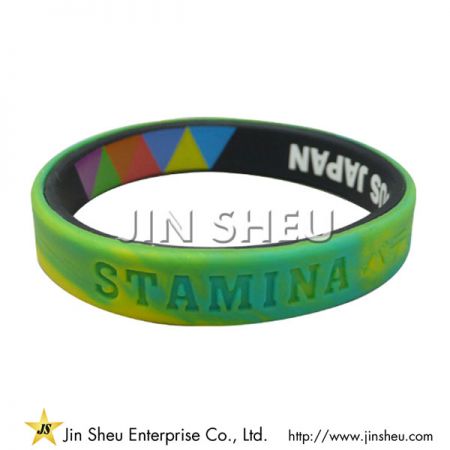 two sided printed logo silicone bracelets