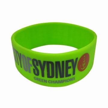pulsera de silicona impresa con logo personalizado ancha