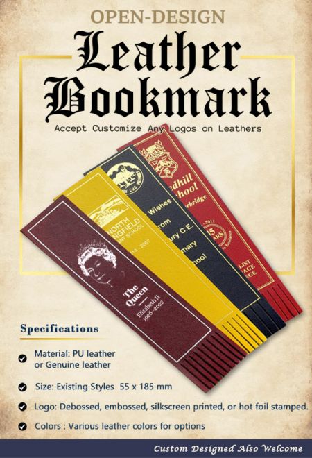 Open-design Leather Bookmark