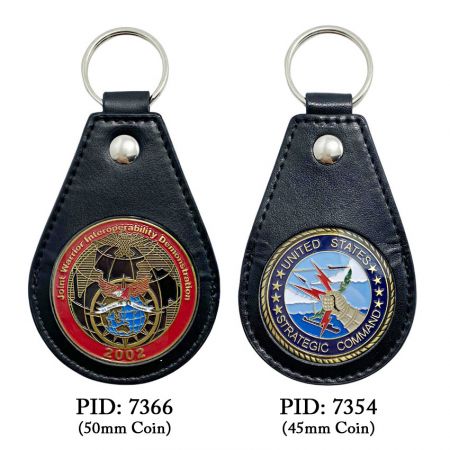 Challenge Coin Key Rings Wholesale Leather Coin Holder Keychains | High-Quality Custom ...