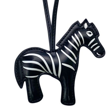 Zebra læder charme - zebra læder taske charm