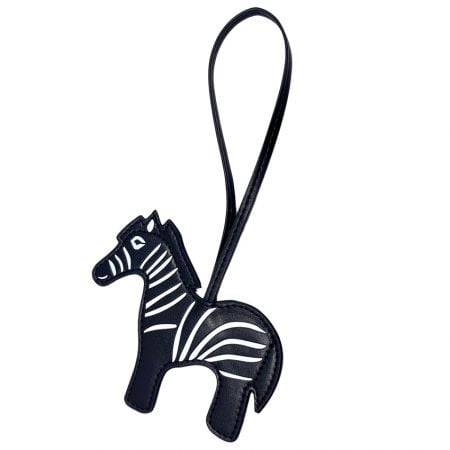 leren zebra tas bedel met een band