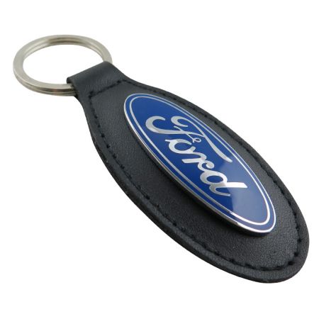 Móc chìa khóa ô tô thương hiệu - Móc chìa khóa da hình oval cho ô tô