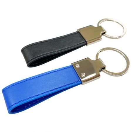 سلاسل مفاتيح جلدية مخصصة - سلسلة مفاتيح جلدية بحلقة مسطحة