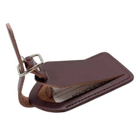 Кожаная бирка для багажа, вид сбоку