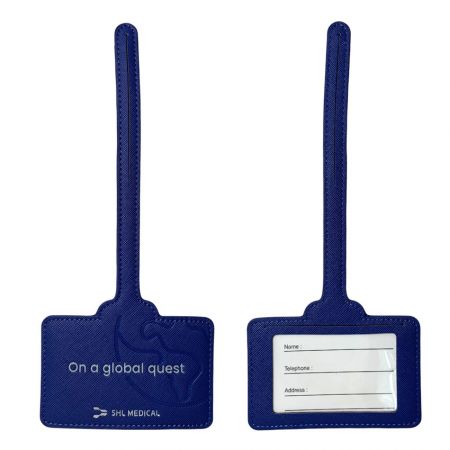 علامة أمتعة شخصية بطباعة foil فضية.