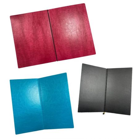 Inside of the leather menu covers