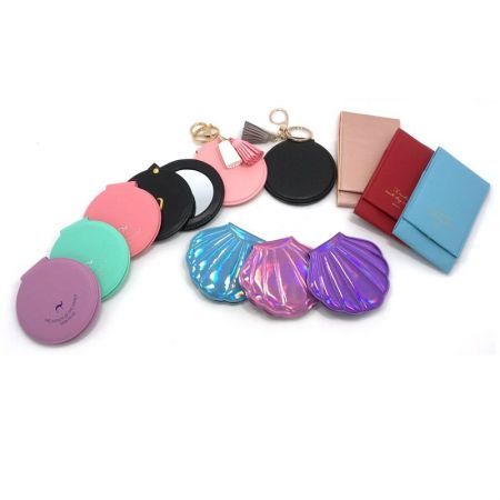 Portable Leather Compact Mirrors