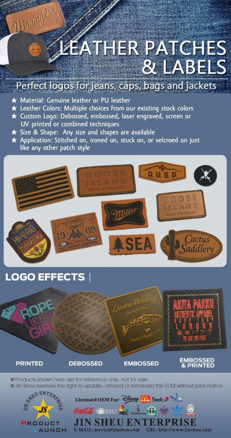 Leaflet- Custom Leather Patches and Labels for Jeans, Caps, Bags and More