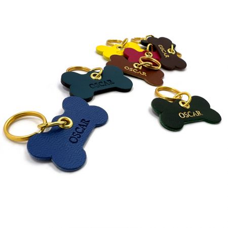 Thẻ tên thú cưng da hình xương