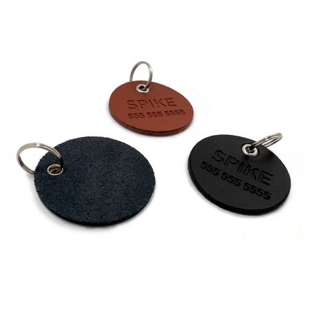 Genuine leather pet tags with name