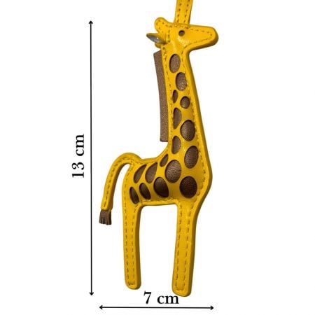 dimensión del llavero de cuero de jirafa