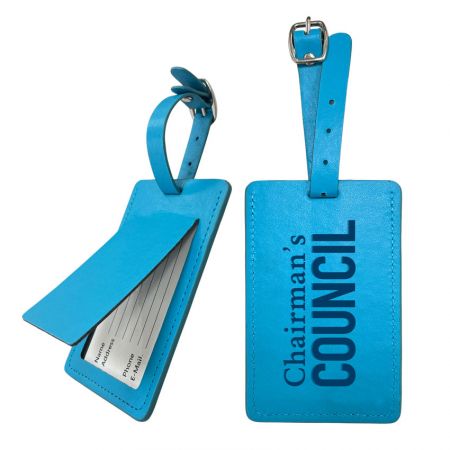 Leather Travel Tags - Personalised luggage tag with debossed text