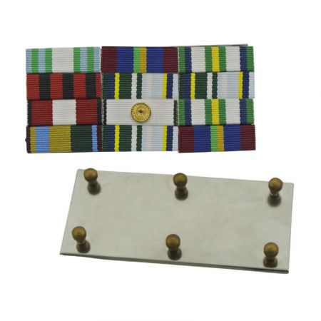 Military ribbon bar rack with screw nut and post fittings