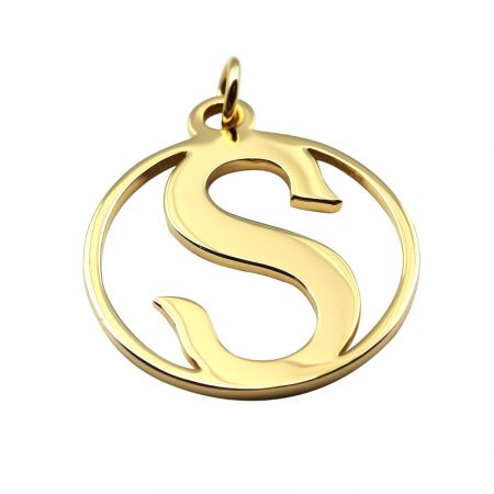 文字の金色金属チャームタグ