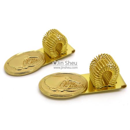 Clips de metal chapados en oro para sostener bolígrafos