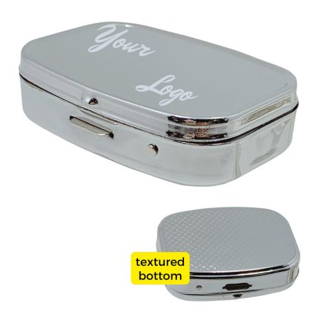 彫刻された詳細の金属製ピルホルダー