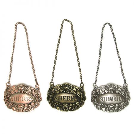 ป้ายโลหะสังเกตไวน์แก้ว - ป้ายโลหะสังเกตเหล็กแก้วแบบโบราณ 3 มิติ