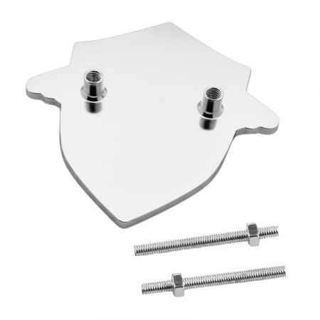 Mặt sau được đánh bóng cao của biểu tượng ô tô không quân với bộ ghép chốt và đai ốc