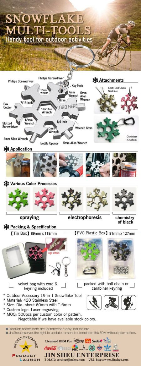Strumenti multiuso a forma di fiocco di neve promozionali