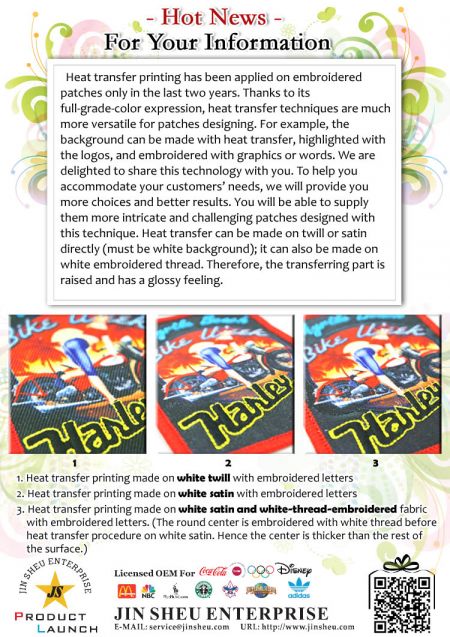 Heat Transfer Printing Patches - Heat Transfer Printing Patches
