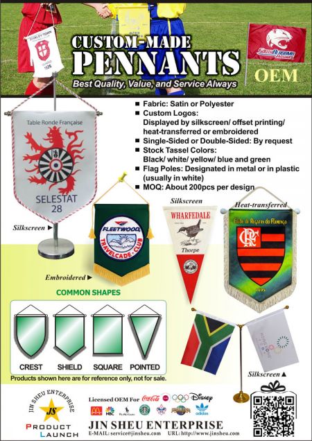 Bandeiras de Pennants de Clubes de Futebol Personalizadas