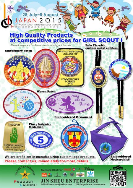 Parches y pañuelos personalizados para Girl & Boy Scouts