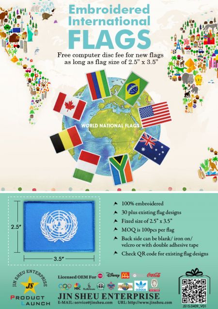 Geborduurde wereldwijde landenvlag patches