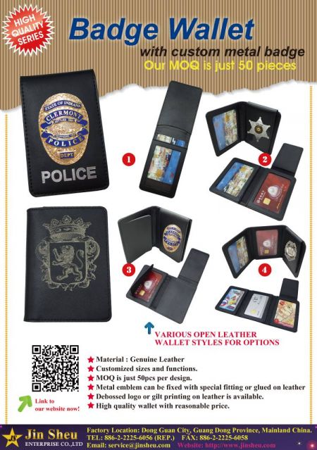 Politi lærmerke lommebok