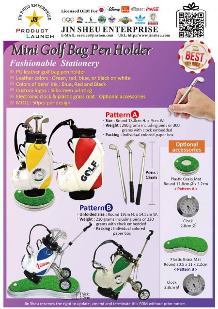 Mini uchwyt na długopisy w kształcie torby golfowej