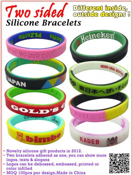 Two Sided Silicone Bracelets - Two Sided Silicone Bracelets