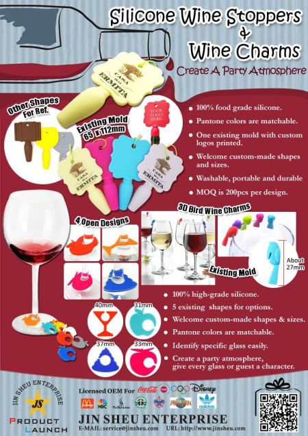 Silicone Wine Stoppers & Wine Charms - Silicone Wine Stoppers & Wine Charms