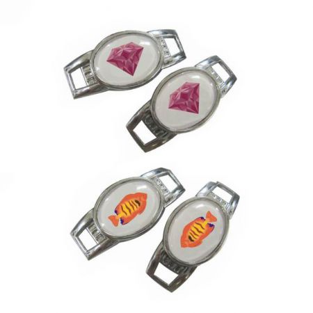 offset printed oval shoelace charms