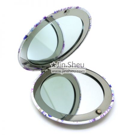 round compact mirror with custom printing