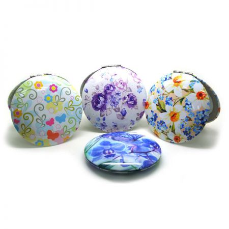 安価な丸いポケットミラー、カスタム印刷付き